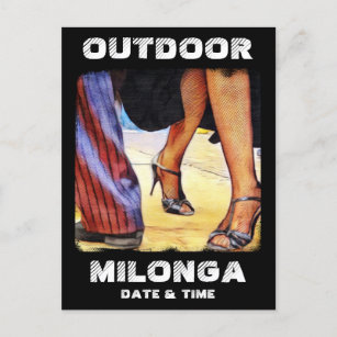 Flash Mob Impromptu Outdoor Tango Milonga Feiertagspostkarte