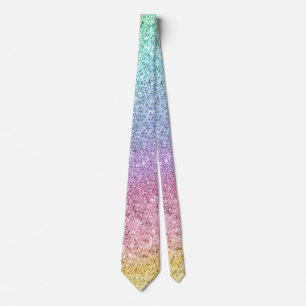 Flash Pastel Rainbow Glitzer Pattern Krawatte