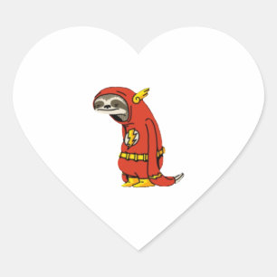 Flash Sloth Herz-Aufkleber