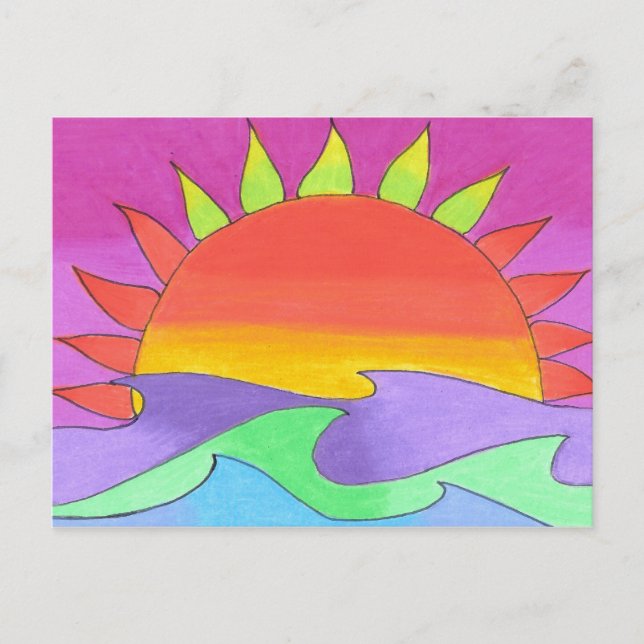 Flash vert en Pink Sky carte postale (Devant)