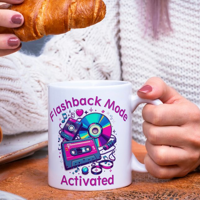 Flashback-Modus: aktiviert - Retro Music Lover Kaffeetasse (Von Creator hochgeladen)
