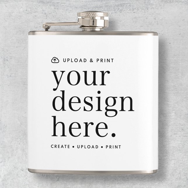 Flashe dein Design Upload 6oz Flachmann (Your own flask creation, simply upload your photo or design artwork from Photoshop, Canva & more!)