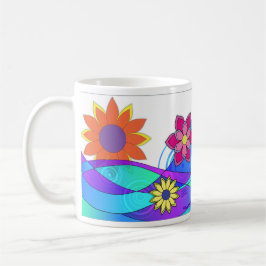 Flashy Hippie-Blume Kaffeetasse