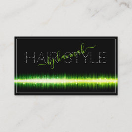 Flashy Light Green auf Black Hair Salon Ernennung Visitenkarte
