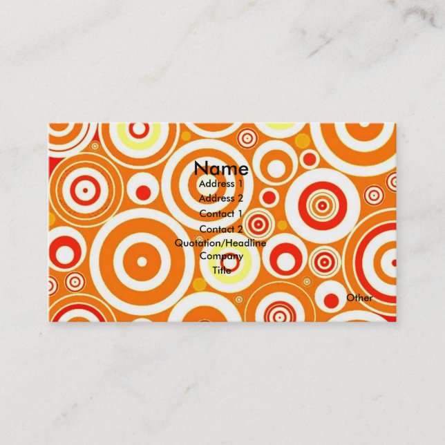 FLASHY PSYCHEDELIC BUSINESS CARDS - CALLCARDS TELEFONNUMMERKARTE (Vorderseite)