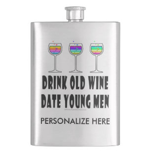 FLASK - ALTER WEIN GETRÄNKEN, JUNGE MÄNNER FLACHMANN