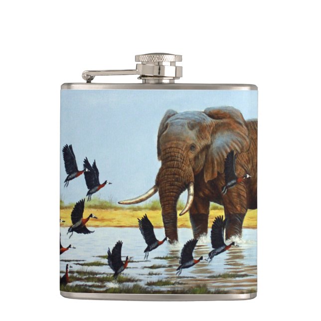 Flask Elephant und Enten Flachmann (Vorderseite)