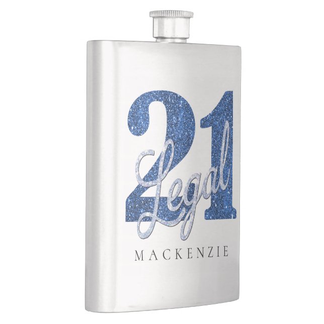 Flasque 21 et juridique | Parties scintillant Blue Faux 21 (Droite)
