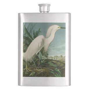 Flasque Aigrette neigeuse d'Audubon oiseau Héron blanc orn