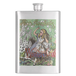 Flasque alice cartes d'aventure merveilleux chapeau lapin
