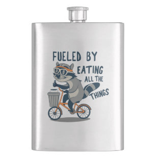 Flasque Alimenté En Mangeant Toutes Les Choses Racoon Cycl