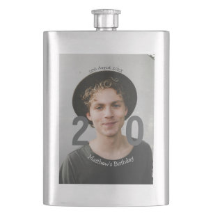 Flasque anniversaire 20 ans ajout nom photo date homme ble