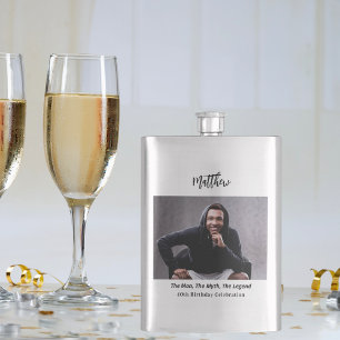Flasque Anniversaire photo homme mythe légende nom fun