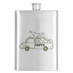 Flasque Aperçu camion de Noël Père Noël vue côté voiture