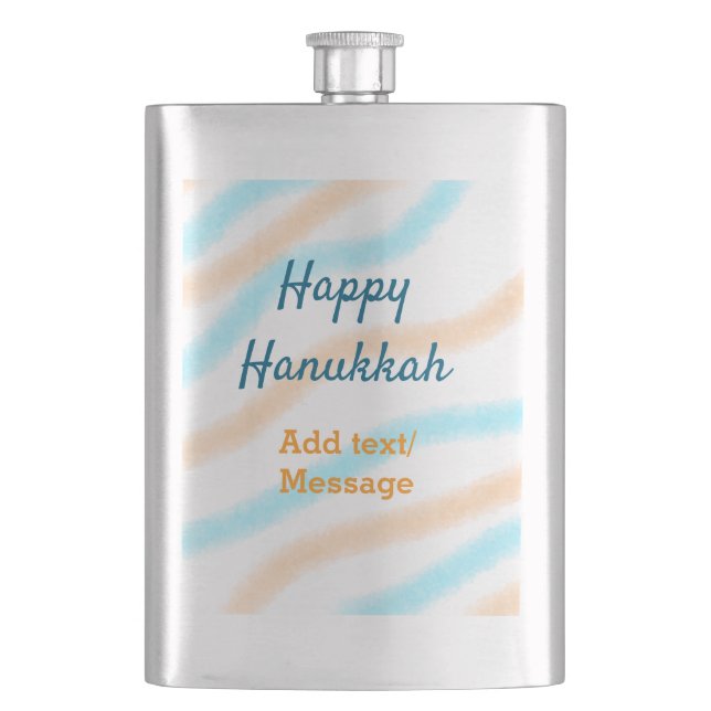 Flasque Aqua orange happy Hanoukka ajouter un nom message  (devant)