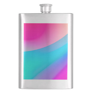Flasque Aquarelle abstraite pastel ombré rose bleu
