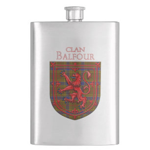 Flasque Balfour Tartan Scottish Plaid Lion Rampant