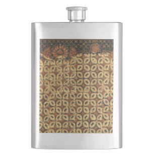 Flasque Batik Kawung vintage indonésien à motif rustique