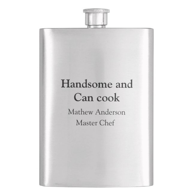 Flasque Beau et peut cuisiner ajouter nom maître chef date (devant)