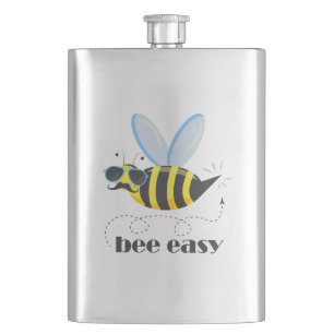 Flasque Bee caractère avec mustache lunettes de soleil Bee
