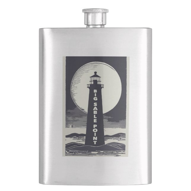 Flasque Big Sable Point Michigan Lighthouse Moon (devant)