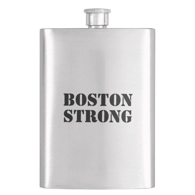 Flasque "Boston Strong" noir inoxydable (devant)