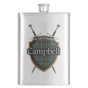 Flasque Bouclier et épées de tartan de Campbell d'écoss