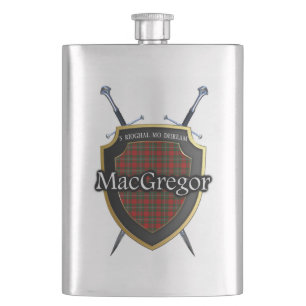Flasque Bouclier et épées écossais de tartan de MacGreg