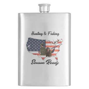 Flasque Bouton Chasse et pêche T-Shirt Trucker Chapeau Bou