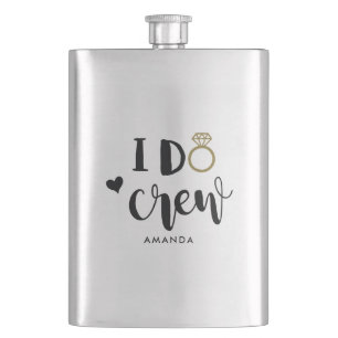 Flasque Bridesmaid I Do Crew Black and White Flask