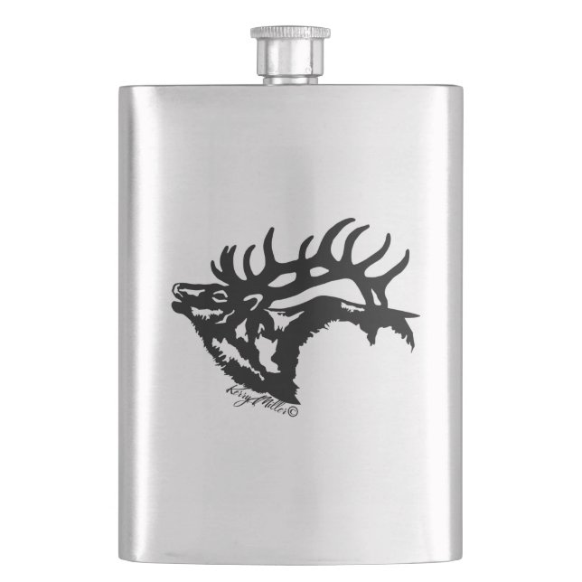 Flasque Brouillonnement Bull Elk (devant)