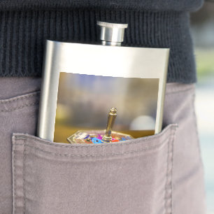 Flasque Cadeau de dreidel de Hanukkah SlipperyJoe à base o