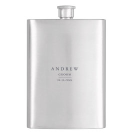 Flasque Cadeau de la salle Marine bleu minimaliste Mariage