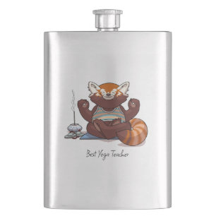 Flasque Cadeau Meilleur Professeur de Yoga Panda Roux Illu