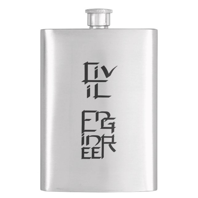 Flasque Caractère blanc de l'ingénieur civil (devant)