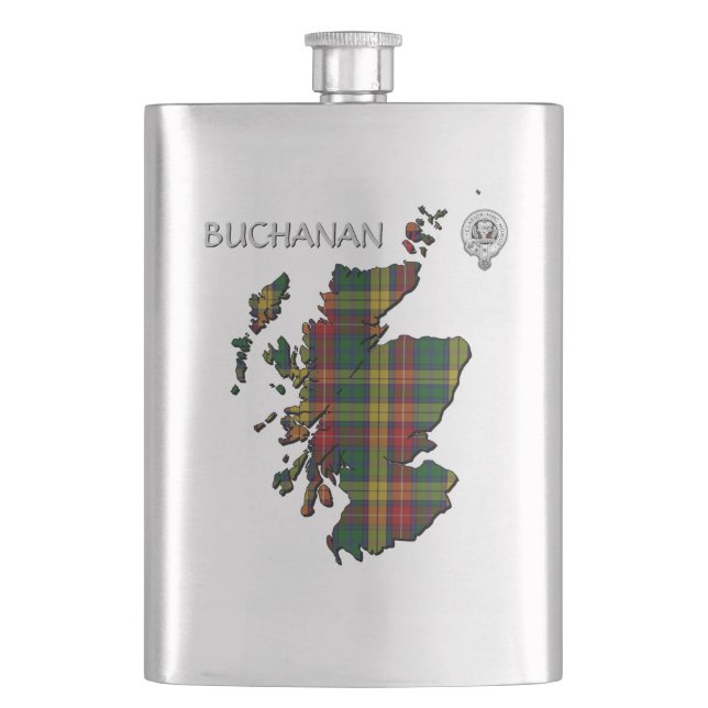 Flasque Carte Clan Buchanan Crest & Tartan (devant)