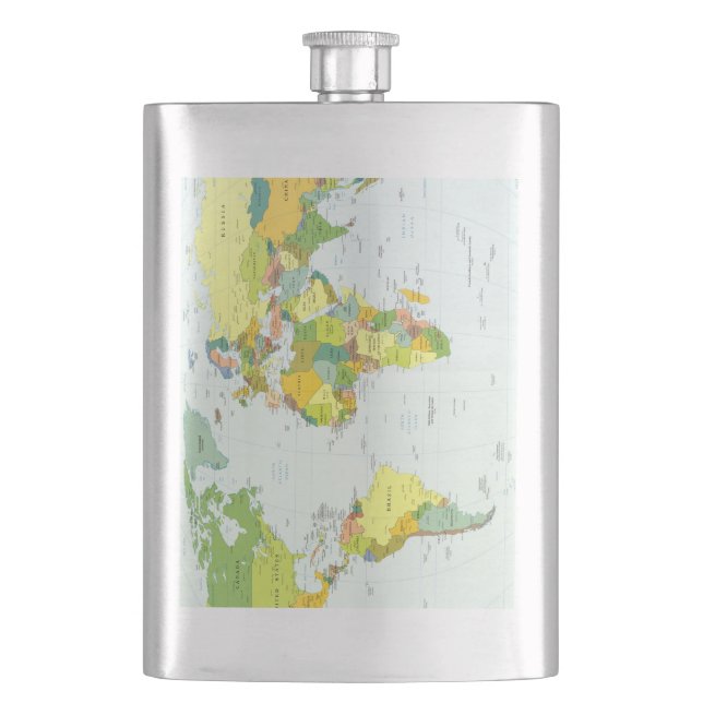 Flasque Carte mondiale Globe Pays Atlas (devant)