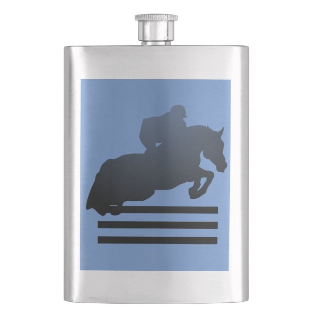 Flasque Cavalier franchissant un obstacle.     Flask (devant)