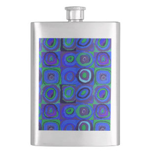 Flasque Cercle Carré Kandinsky Farbstudie Blue Quadrate