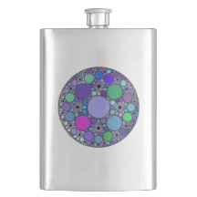 Cercles fractaux en bleu rose violet vert