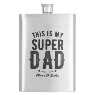Flasque C'est ma Fête des pères personnalisée Super Papa