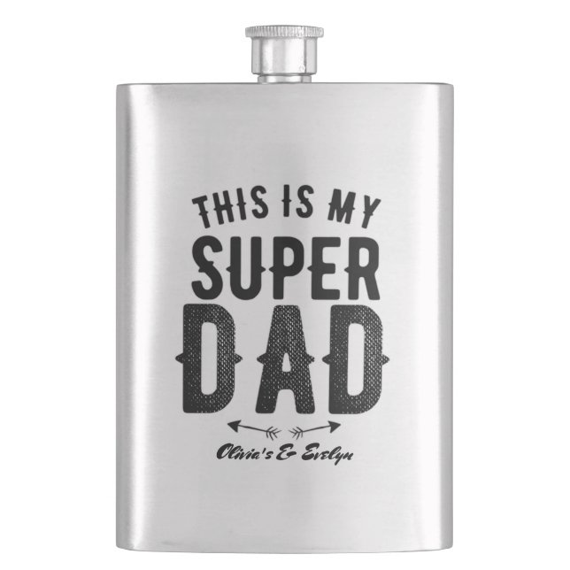 Flasque C'est ma Fête des pères personnalisée Super Papa (devant)