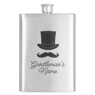 Flasque Chapeau élégant et boisson personnalisée à moustac