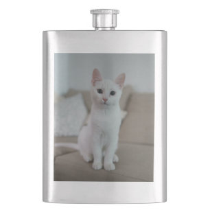 Flasque chat blanc Zazzle_Growshop.