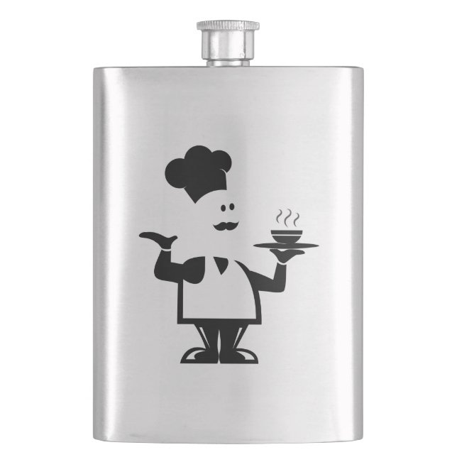 Flasque Chef tenant un bol de soupe (devant)