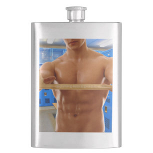 Flasque ChemiseSlipperyJoe homme musclé torse nu abs poitr
