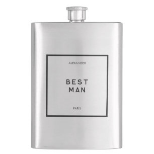 Flasque Chic Minimal Français Noir & Blanc Meilleur Nom Ho