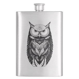 Flasque Chouette Wild Animal Nature Illustration Art tatou