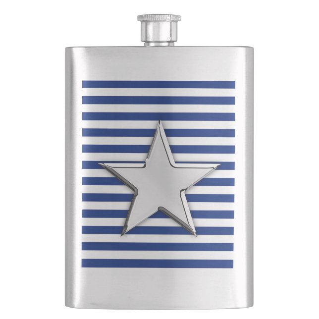 Flasque Chrome Star Nautique sur les rayures de marine Imp (devant)