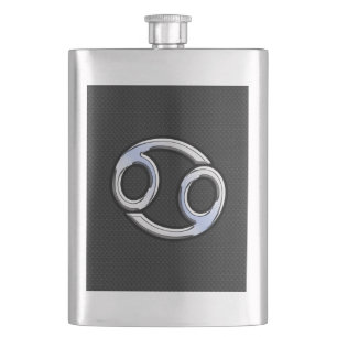Flasque Chrome Style Cancer Symbole Zodiaque
